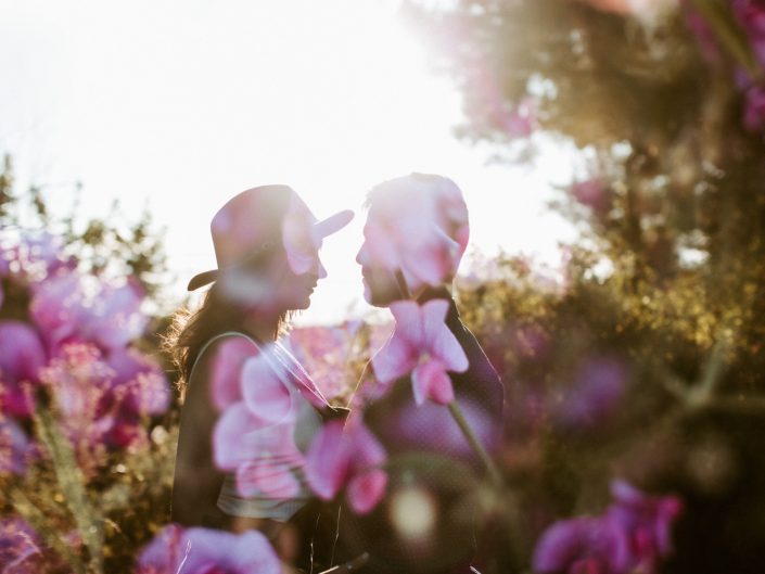 double exposure with flowers